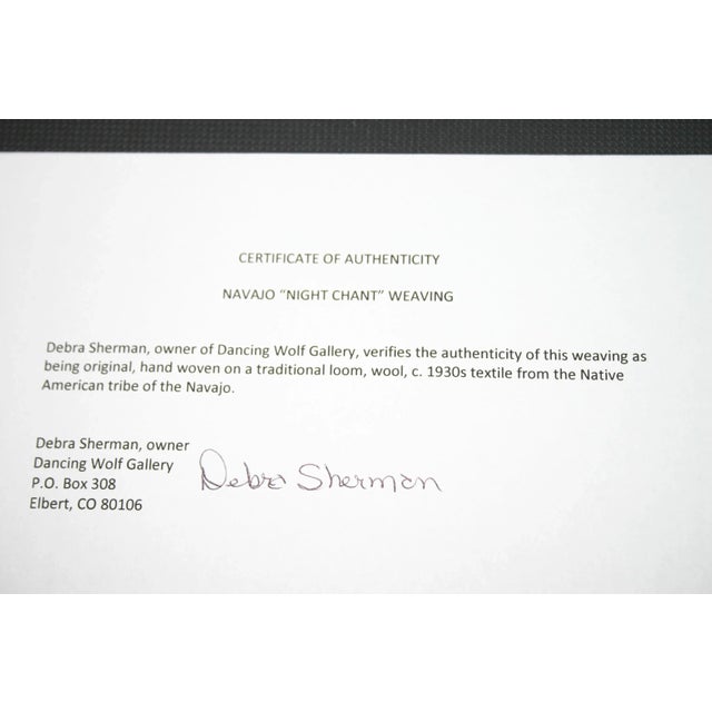 1930s Navajo Textile Rug "Night Chant" Blue Masked Dancers For Sale - Image 9 of 10