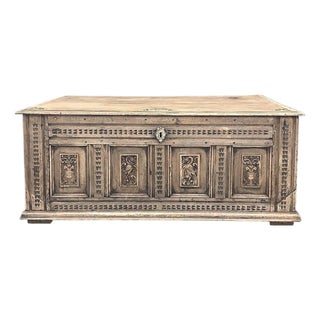 18th Century Country French Stripped Neoclassical Trunk ~ Blanket Chest For Sale