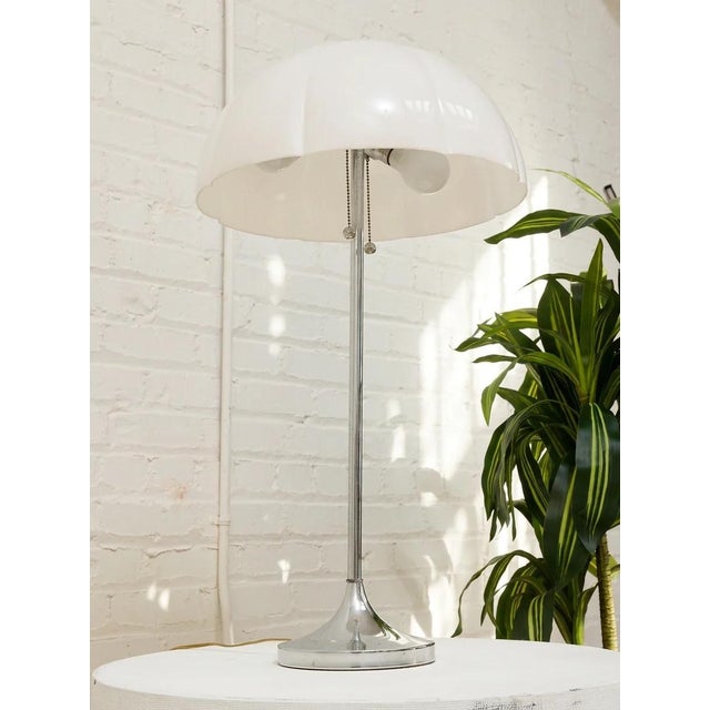 Vintage Bauhaus White Sculptural Dome Table Lamp For Sale In Los Angeles - Image 6 of 8