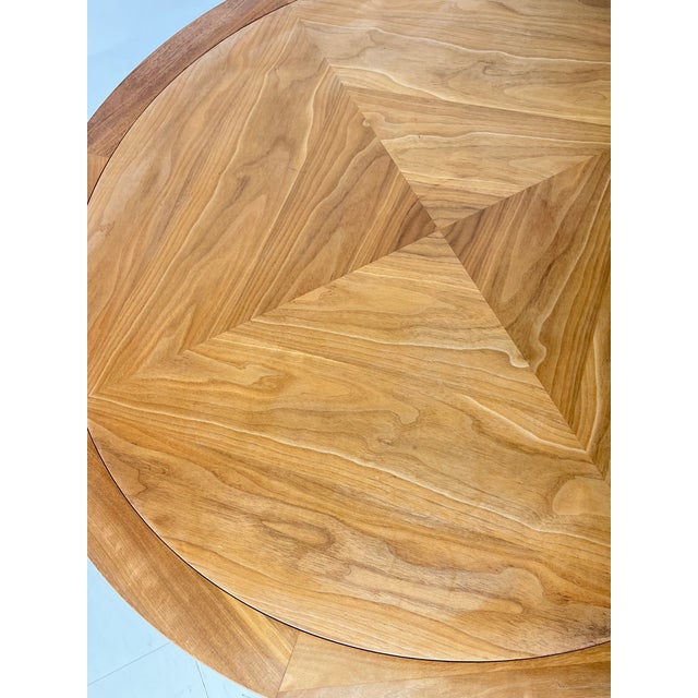 Mid-Century Modern "Medallion Limited" Four-Pie Wood Coffee Table With Brass Ferrules For Sale - Image 13 of 13