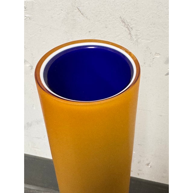 Yellow Laura De Santillana for Arcade Murano Bambu Tall Glass Vases, Set of Three For Sale - Image 8 of 12