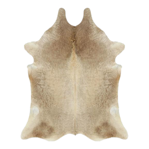 Rug & Kilim’s Large Cowhide Rug in Beige-Brown and Cream Tones