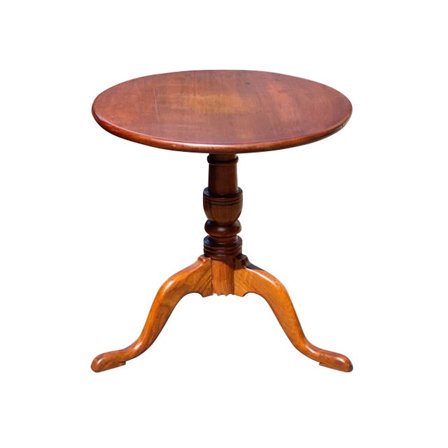 American Early 20th Century Queen Anne Style Southern Walnut Wine Table With Snake Legs, Size and Form For Sale - Image 3 of 8
