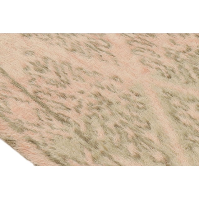 Rug & Kilim’s Moroccan Style Rug With Green and Pink Geometric Patterns For Sale In New York - Image 6 of 7