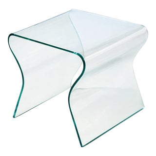Late 20th Century Fiam Italia Charlotte De Nuit Curved Glass Side Table – Italian Modern by Prospero Rasulo For Sale