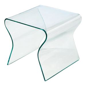 Late 20th Century Fiam Italia Charlotte De Nuit Curved Glass Side Table – Italian Modern by Prospero Rasulo