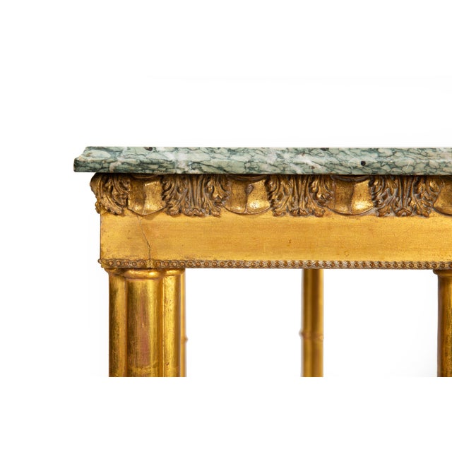 Neoclassical Simulated Bamboo Giltwood Console Pier Table, 20th Century For Sale - Image 12 of 16