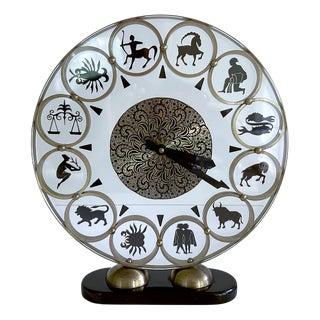 Vintage Zodiac Theme Desktop Clock, 1950s For Sale
