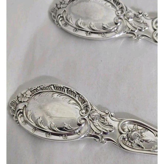 Antique Sterling Silver Fruit & Berry Serving Spoons, London, 1909 For Sale - Image 17 of 18