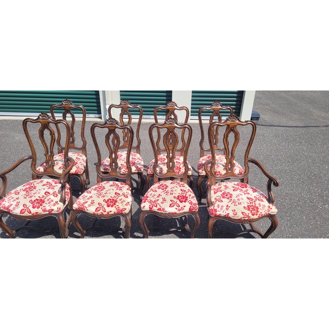 Exquisite Set of 8 Shell Carved 1940s French Dining Chairs For Sale - Image 9 of 17