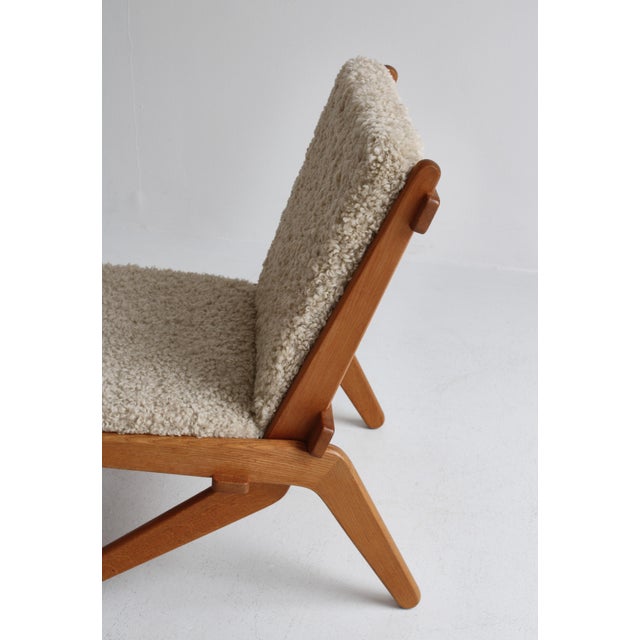 Danish Modern Oak Natural Sheepskin Folding Chair from Preben Thorsen,1957 For Sale - Image 10 of 18