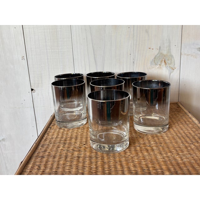 Mid 20th Century Mid Century Modern Silver Fade Cocktail Glasses - Set of 7 For Sale - Image 9 of 14