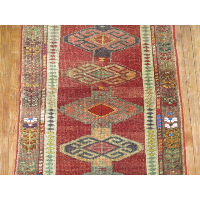 Zabihi Collection Mid-Century Armenian Kurd Runner - 2'11" x 11'1" For Sale - Image 4 of 6