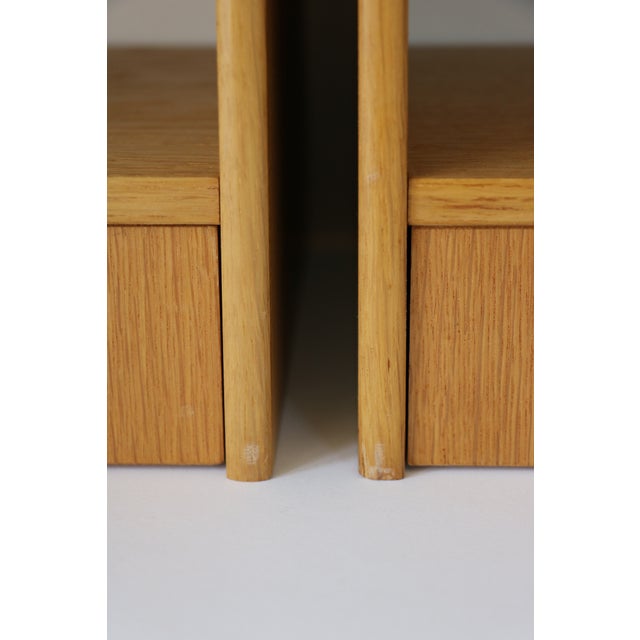 Scandinavian Wall-Mounted Bedside Tables with Drawers in Oak, 1960, Set of 2 For Sale - Image 11 of 13