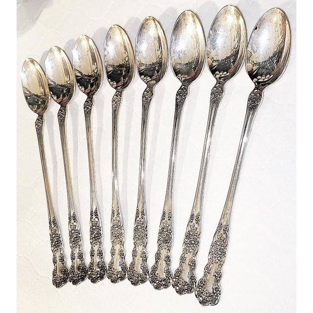 Silver 1920s Gorham Buttercup Sterling Silver Iced Tea Spoon - 8 Available For Sale - Image 8 of 9