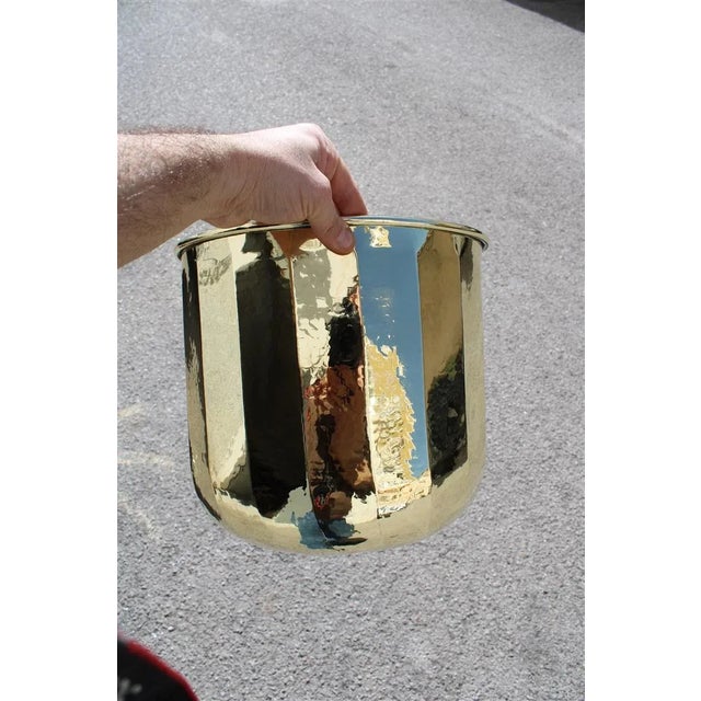 Italian Hammered Brass Vase Cover, 1970s For Sale - Image 3 of 6