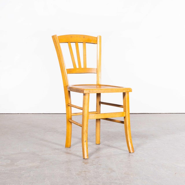 French Blonde Farmhouse Dining Chairs, 1950s, Set of 4 For Sale - Image 3 of 18