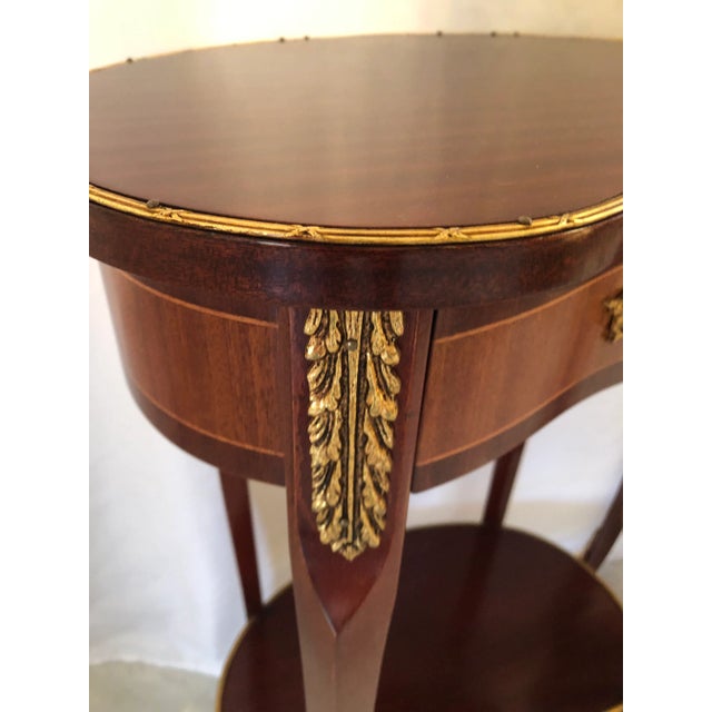 Metal 1940s Vintage Kidney Shaped Ormolu Side Tables - a Pair For Sale - Image 7 of 12