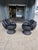 Mid-Century Modern 1970s Jaymar Attributed Black Leather Pod Lounge Chairs- A Set For Sale - Image 3 of 12