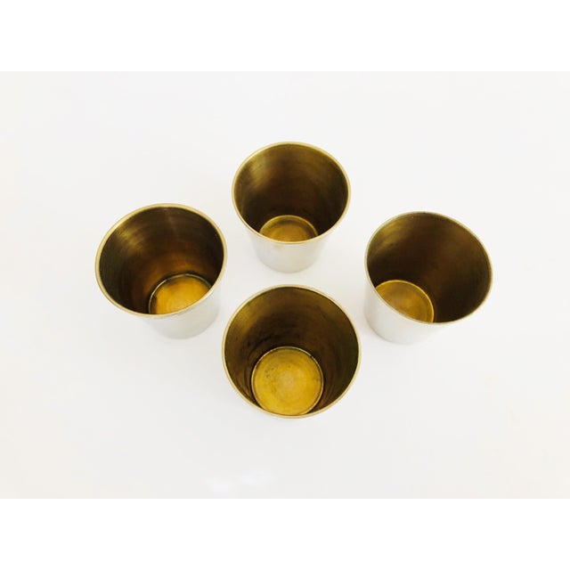 Vintage Metal Travel Shot Glasses in Leather Case Chairish