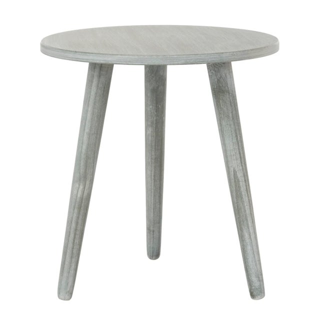 Modern Round Tripod Accent Table in Slate & Grey For Sale - Image 3 of 8