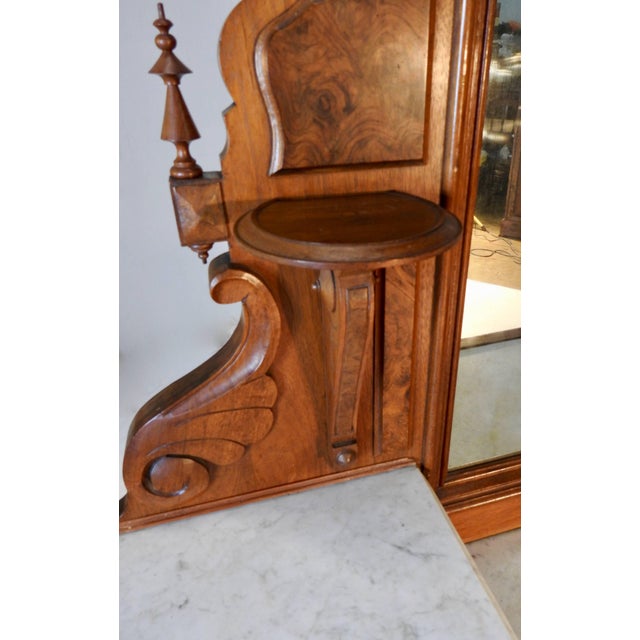 Wood Victorian Gentleman's Dresser With Marble Tops For Sale - Image 7 of 11