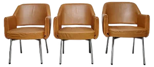 Deauville Leather Armchairs by Marc and Pierre Simon for Airborne, 1960s