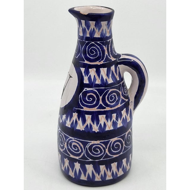 Cobalt Blue Ceramic Bottle by Robert Picault, France, 1950 For Sale - Image 10 of 10