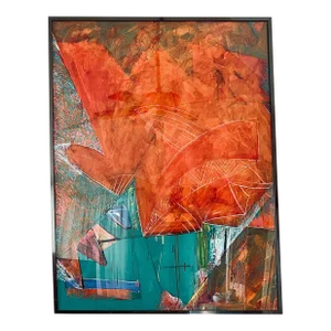Roger Kast's 1990’s Untitled Abstract Impressionism Mixed Media Painting, Framed