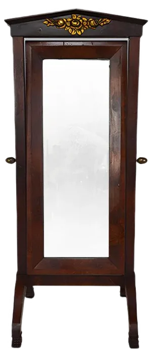 19th Century Empire French Mahogany Cheval Mirror