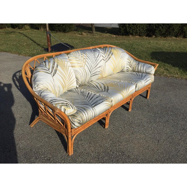 1960s Vintage Bamboo Rattan Sofa | Chairish