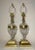 Up for sale is a very nice quality pair of vintage brass and cut crystal electric table lamps. Thye're made into gorgeous...