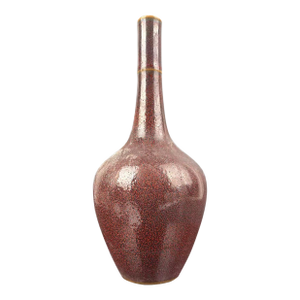 Vintage Chinese Porcelain Qing Dynasty Yongzheng Marked Flambé Glaze Porcelain Vase, Kiln Variation Glaze Ceramic Bottle