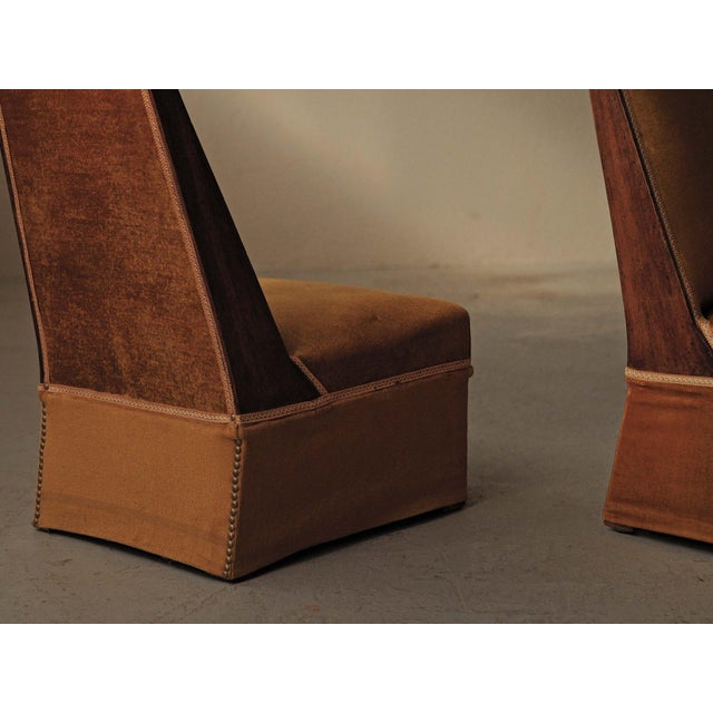 Wood Art Deco Slipper Chairs, 1930, Set of 2 For Sale - Image 7 of 14