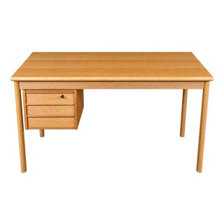 Vintage Oak Writing Desk with Sliding Top by Peter Løvig Nielsen for Løvig, 1960s For Sale
