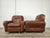 1970s Vintage Italian Brown Leather Club Chairs, 1970s, Set of 2 For Sale - Image 5 of 17