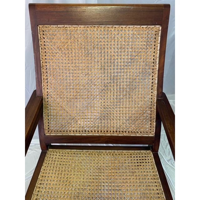 English Vintage Reproduction 18th Century Style Caned Planter’s Chair For Sale - Image 3 of 12