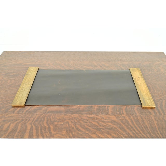 A gorgeous pair of Arts & Crafts or Art Deco period gilt bronze blotter ends featuring Adam style or Neoclassical style...