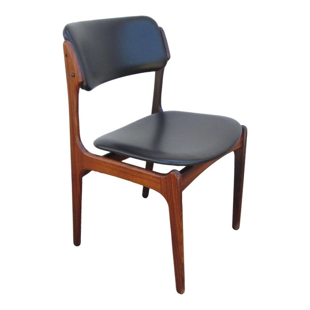 Mid Century Modern Rosewood Chair Attributed to Erik Buch Model 49 Chair For Sale