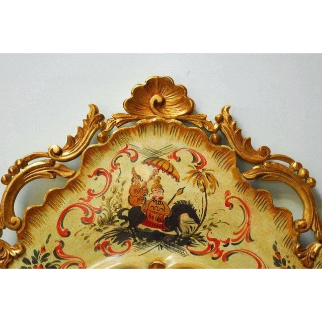 Rococo Venetian Chinoiserie Gilt and Lacquered Mirror For Sale - Image 3 of 10