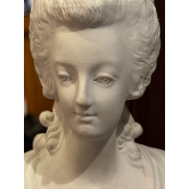 Antique Bisque Porcelain Sevres Style Bust: Marie Antoinette For Sale - Image 10 of 12