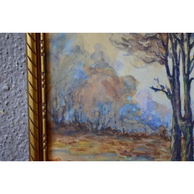 1920s F. Brinster, Forest Landscape, 1925, Watercolor, Framed For Sale - Image 5 of 7