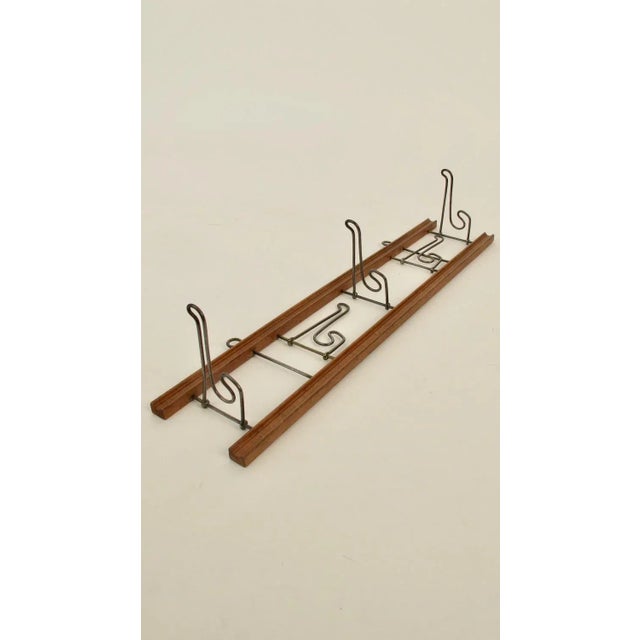 Folding Coat Rack in Walnut and Bent Metal, 1900s For Sale - Image 6 of 9