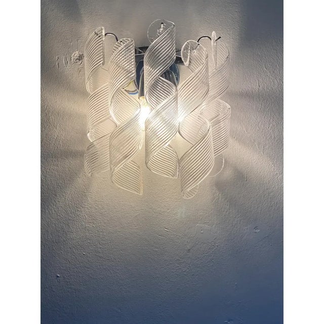 Transparent Ricci Murano Glass Wall Sconces by Simoeng, Set of 4 For Sale - Image 12 of 14