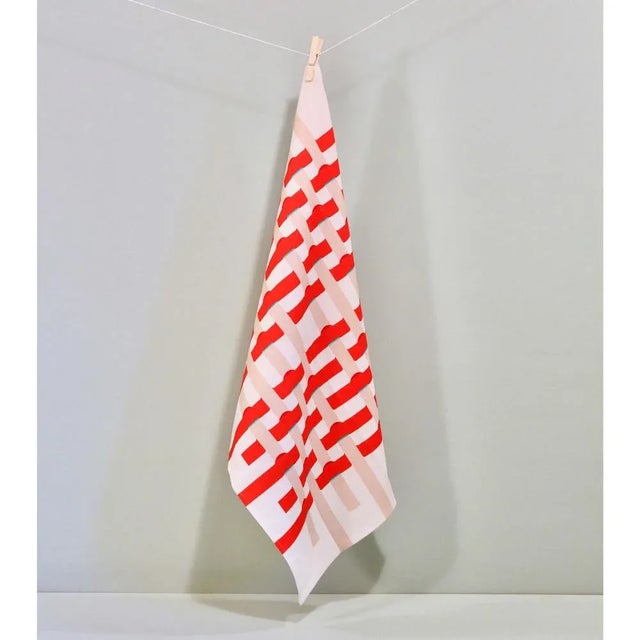 Tea Towel in Chasse Croise Beige by Alto Duo For Sale - Image 4 of 4