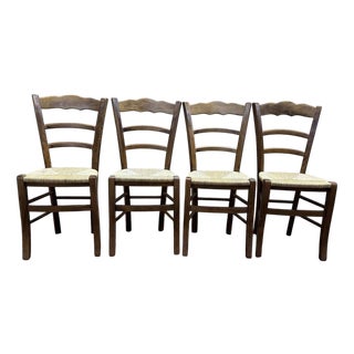 Empire Straw Chairs, Set of 4 For Sale