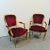 Louis XV Gold Gilt Red Velvet Chairs - a Pair For Sale - Image 9 of 9