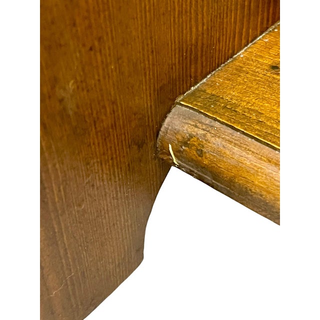 Wood Vintage Arts and Crafts Style Carved Wood Rustic Folk Art Bench For Sale - Image 7 of 18