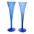 1970s Vintage Hollow Stem Cobalt Blow Fluted Champagne Glasses - a Pair For Sale