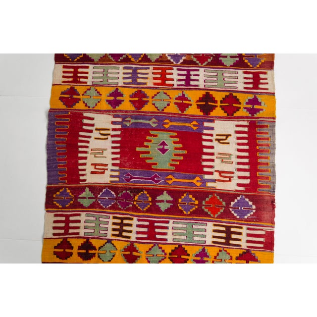 Mid 20th Century Handwoven Multi-Panel Tribal Area Kilim For Sale - Image 10 of 10